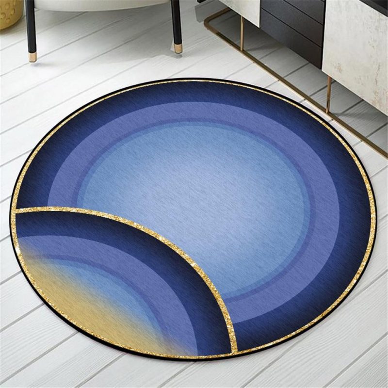 grand tapis rond bleu canard 7C mon tapis rond 5