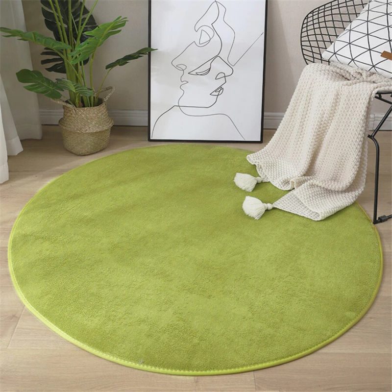 tapis de bain rond vert anis