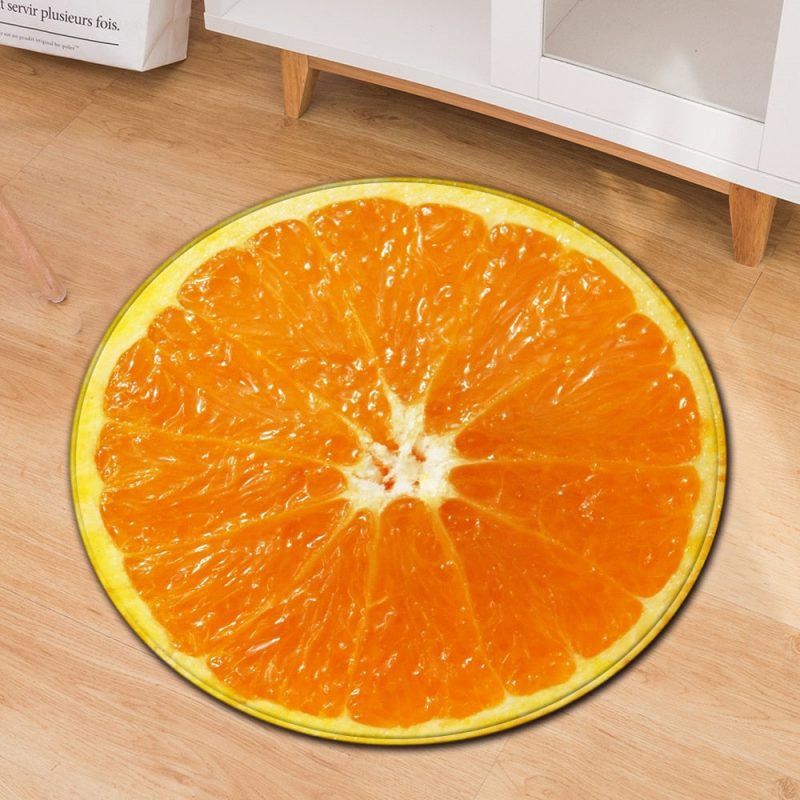 tapis rond fruit orange