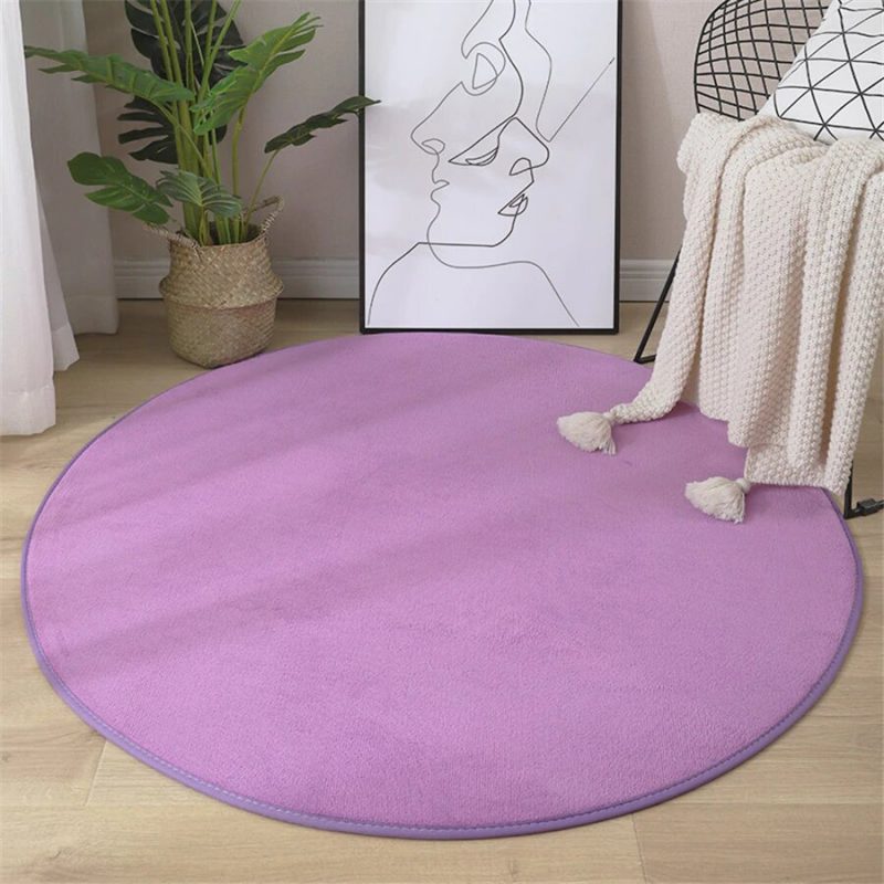 tapis rond violet pas cher