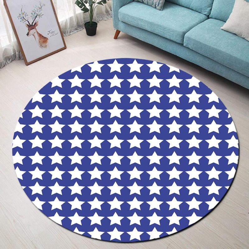 tapis rond bleu avec etoile 7C mon tapis rond 181