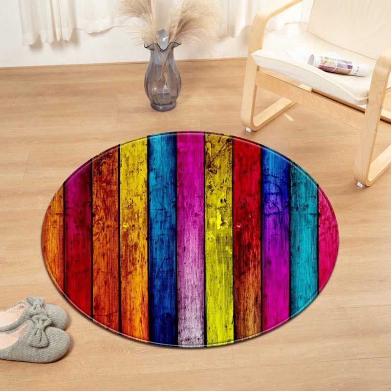 tapis rond bois multicolore 7C mon tapis rond 202