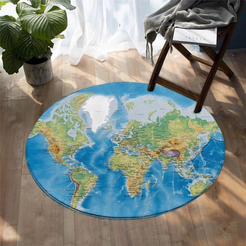 tapis rond carte du monde 7C mon tapis rond 224