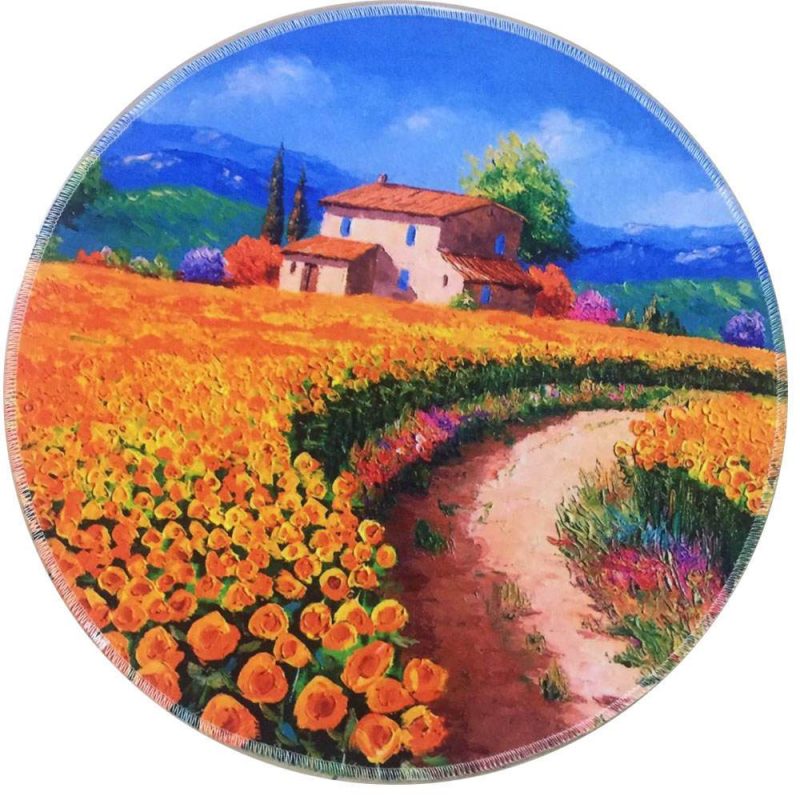 tapis rond champs de tournesols 7C mon tapis rond 228