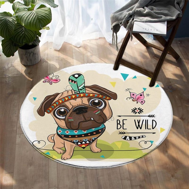 tapis rond chien dessin 7C mon tapis rond 289