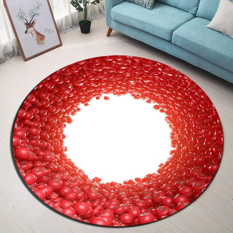 tapis rond contour rouge 7C mon tapis rond 248