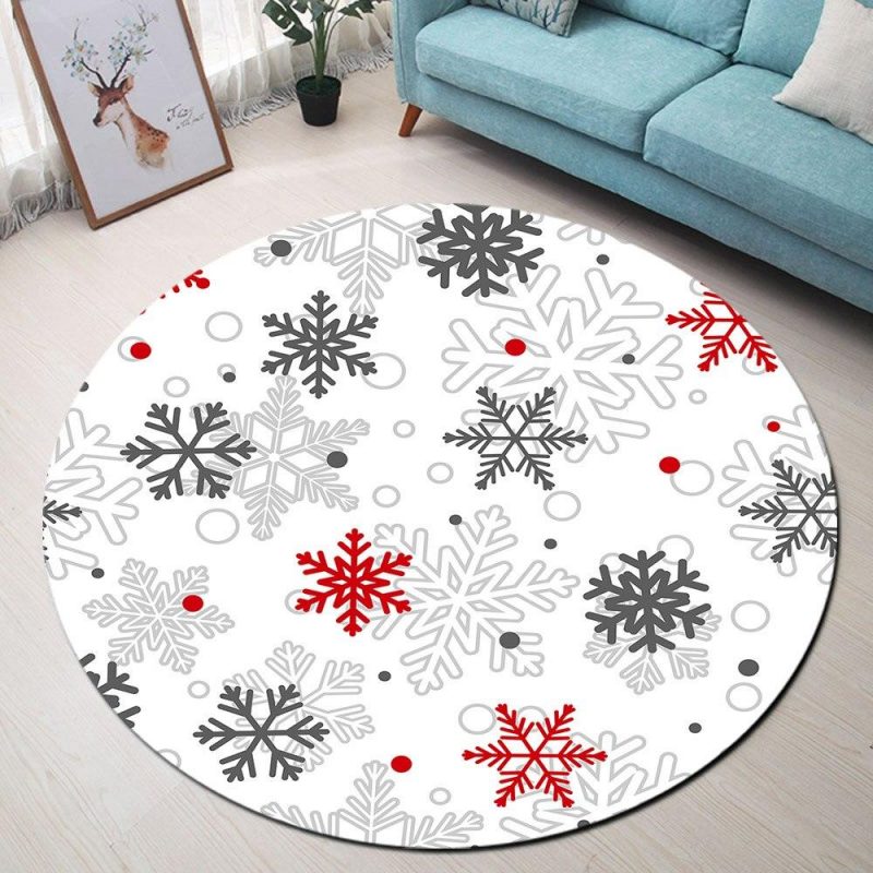 tapis rond flocon de noel 7C mon tapis rond 340