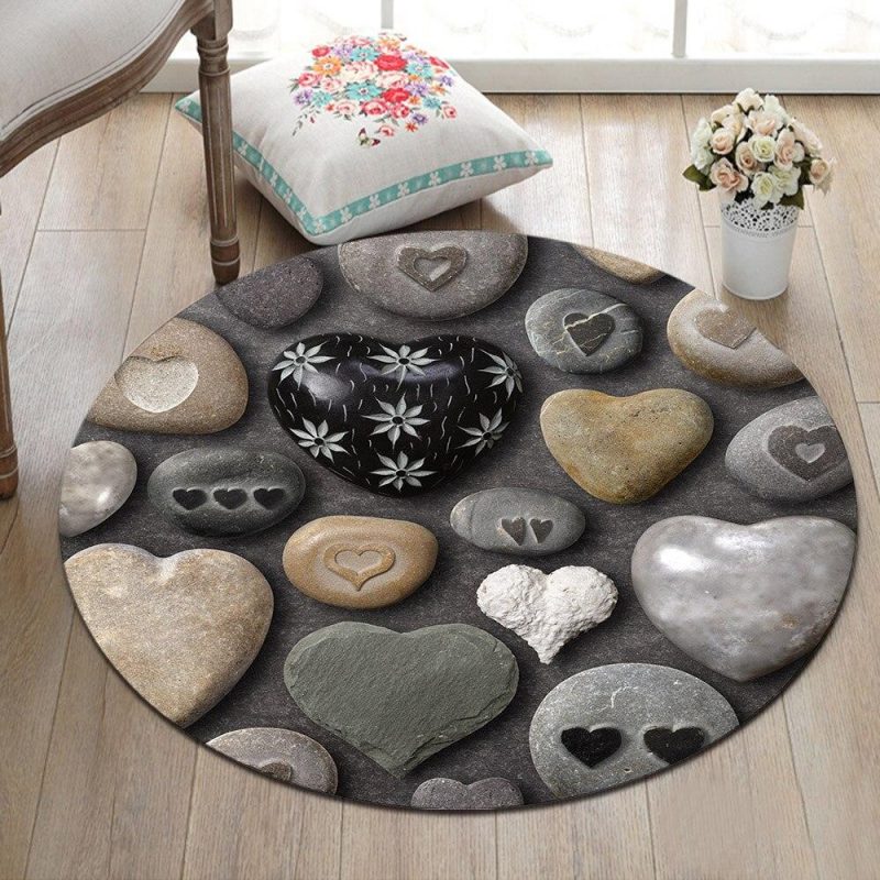 tapis rond galet amour 7C mon tapis rond 359