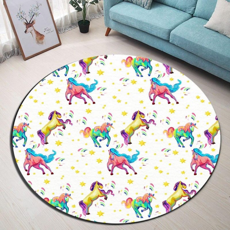 tapis rond licorne enfant 7C mon tapis rond 437