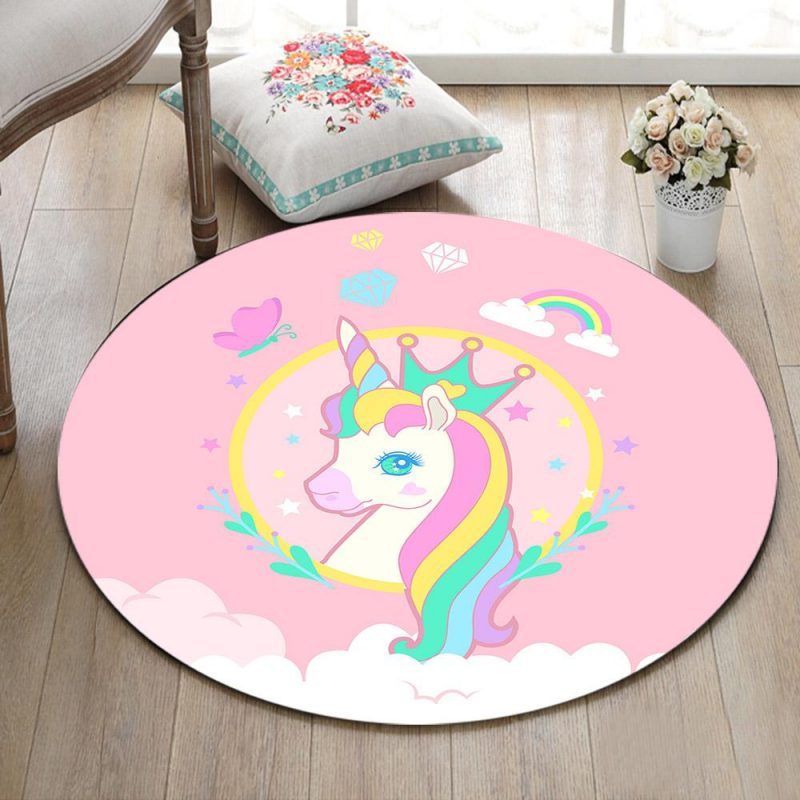 tapis rond licorne rose 7C mon tapis rond 440