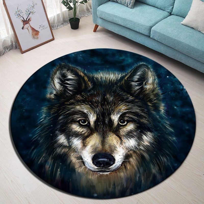 tapis rond loup 7C mon tapis rond 450