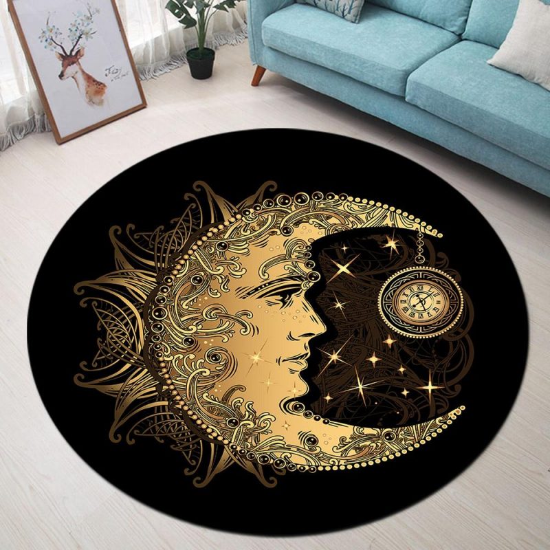 tapis rond lune dore 7C mon tapis rond 459