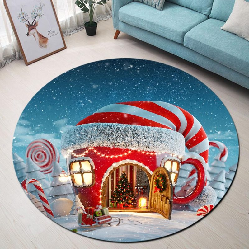 tapis rond maison de noel 7C mon tapis rond 462