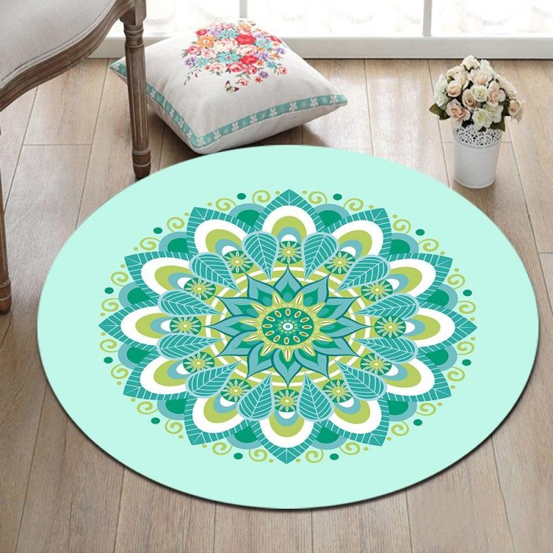 tapis rond mandala bleu ciel 7C mon tapis rond 465