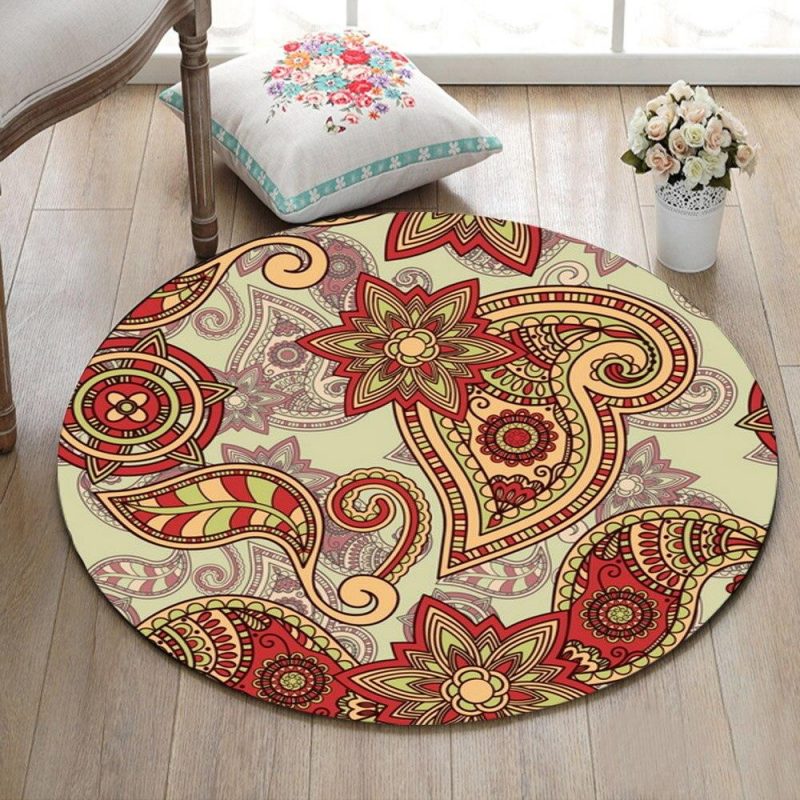 tapis rond mandala rouge 7C mon tapis rond 477