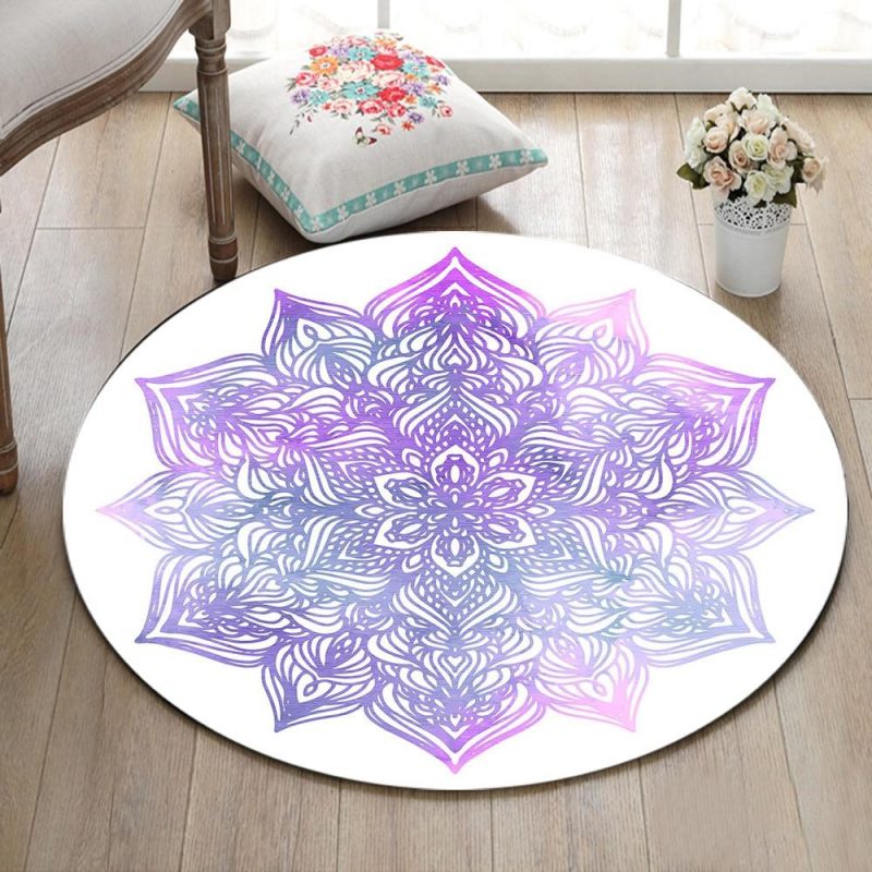 tapis rond mandala violet 7C mon tapis rond 7