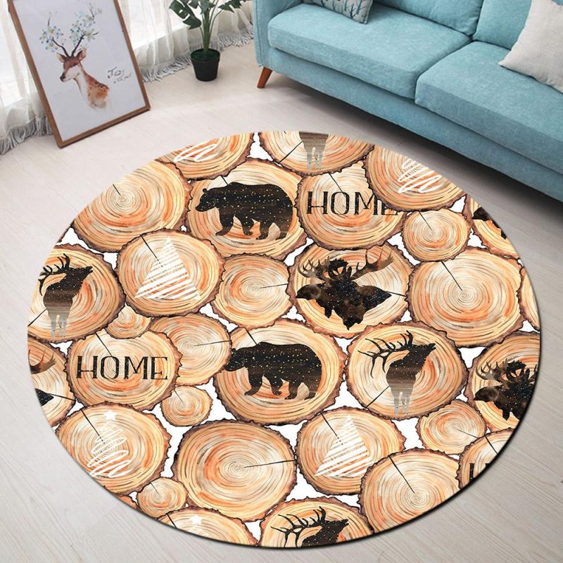 tapis rond ours et cerf 7C mon tapis rond 531