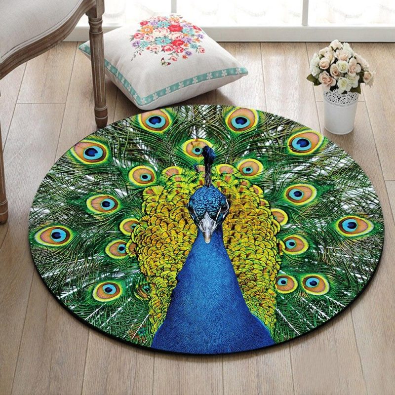 tapis rond paon 7C mon tapis rond 536