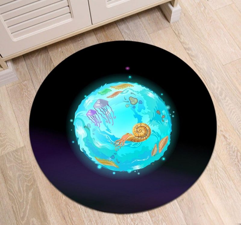 tapis rond planete marine 7C mon tapis rond 556