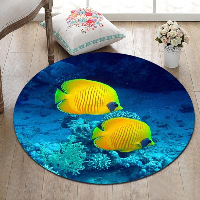 tapis rond poisson 7C mon tapis rond 565