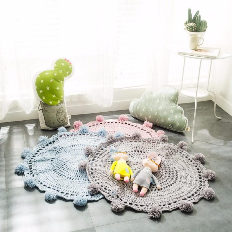 tapis rond pompon 7C mon tapis rond 87