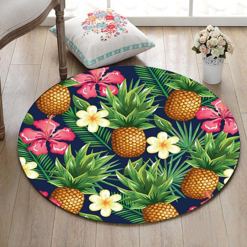 tapis rond salon ananas 7C mon tapis rond 607