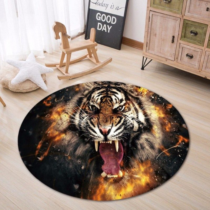 tapis rond tigre sauvage 7C mon tapis rond 650