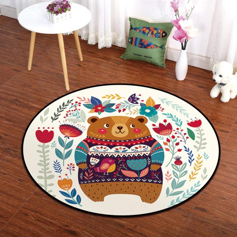 variantimage11Tapis circulaire de dessin anim pour enfants tapis d escalade de Style nordique d cor de